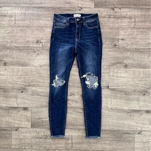 Cello Dark Blue Distressed Women Jeans